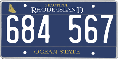 RI license plate 684567