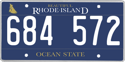 RI license plate 684572