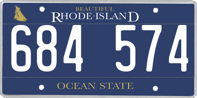 RI license plate 684574