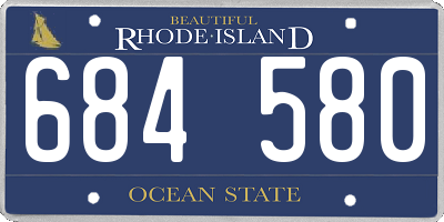 RI license plate 684580
