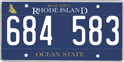 RI license plate 684583