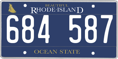 RI license plate 684587