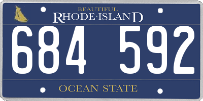 RI license plate 684592