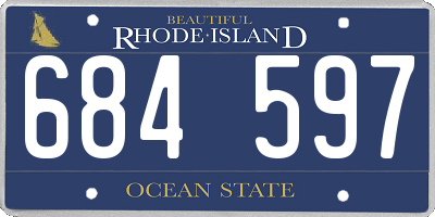 RI license plate 684597