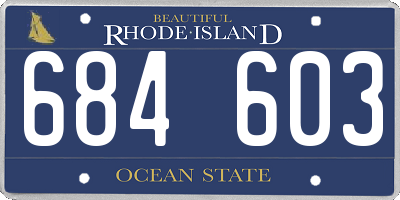 RI license plate 684603