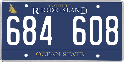 RI license plate 684608