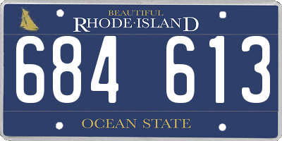 RI license plate 684613