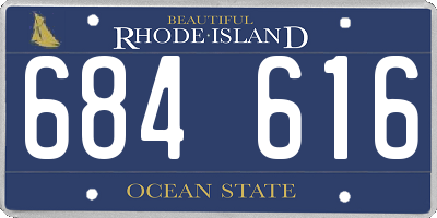 RI license plate 684616