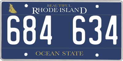 RI license plate 684634