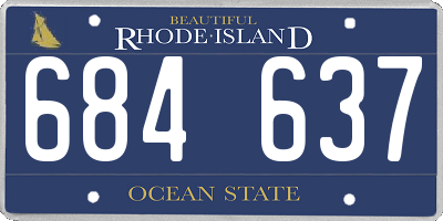 RI license plate 684637