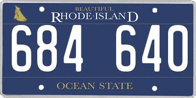 RI license plate 684640