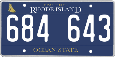 RI license plate 684643