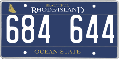 RI license plate 684644