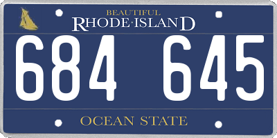 RI license plate 684645