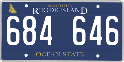 RI license plate 684646