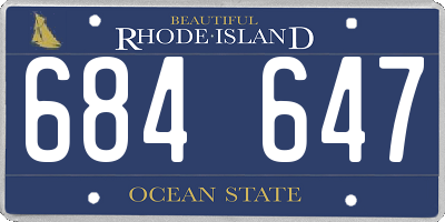 RI license plate 684647