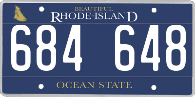 RI license plate 684648