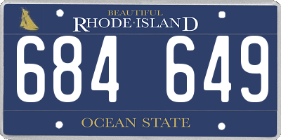 RI license plate 684649