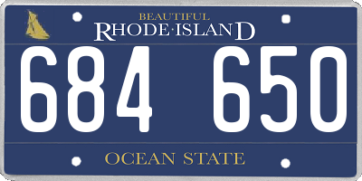 RI license plate 684650