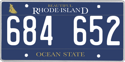 RI license plate 684652