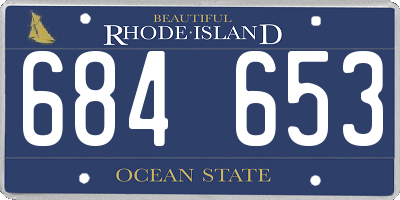 RI license plate 684653