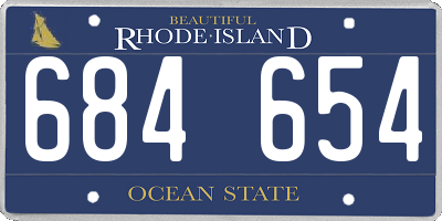 RI license plate 684654