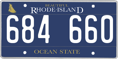 RI license plate 684660