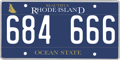 RI license plate 684666