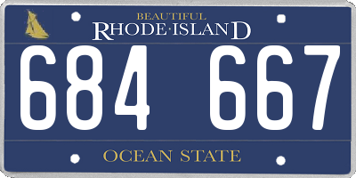 RI license plate 684667