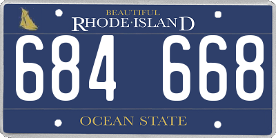 RI license plate 684668