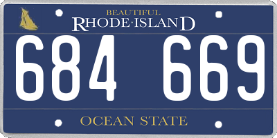 RI license plate 684669