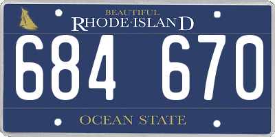 RI license plate 684670