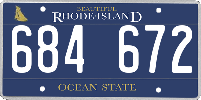 RI license plate 684672