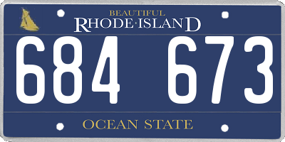 RI license plate 684673
