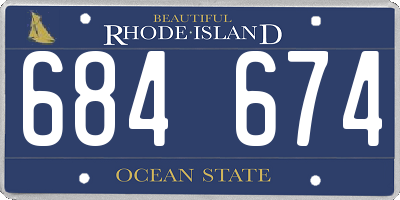 RI license plate 684674