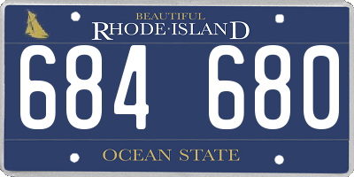 RI license plate 684680