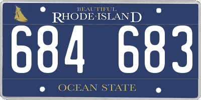 RI license plate 684683