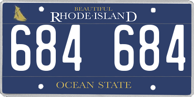 RI license plate 684684