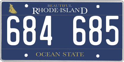 RI license plate 684685