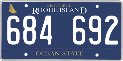 RI license plate 684692