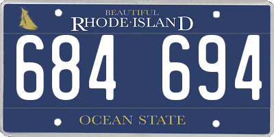 RI license plate 684694