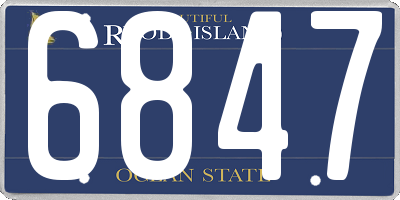 RI license plate 6847