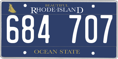 RI license plate 684707