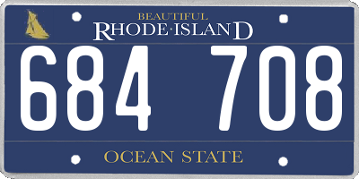 RI license plate 684708