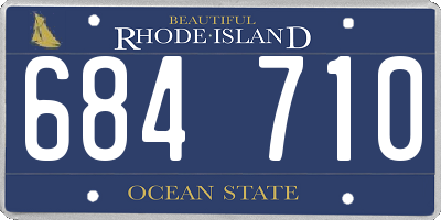 RI license plate 684710