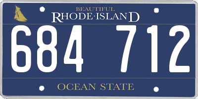 RI license plate 684712