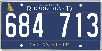 RI license plate 684713