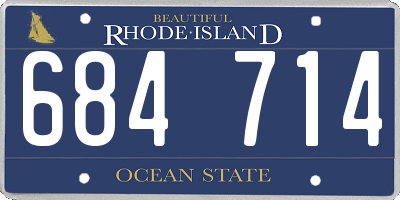 RI license plate 684714
