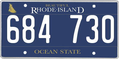 RI license plate 684730