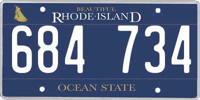 RI license plate 684734